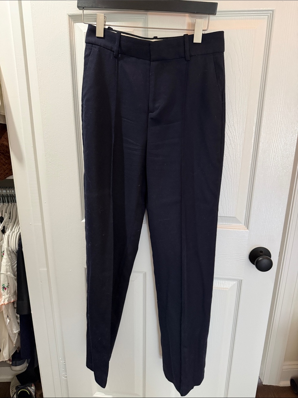 J. Crew Women's Navy Tailored Wool Trousers